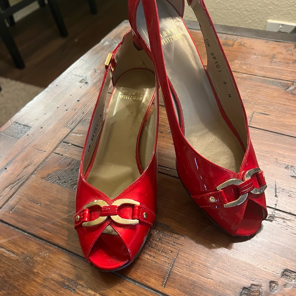 Stuart Weizman “Ruby Slippers “! Size 6 Patent Le… - image 1
